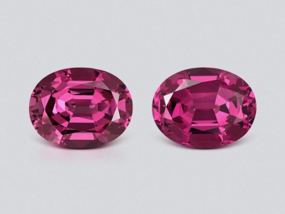 Pair of purple rhodolite oval cut 8.26 carats, Tanzania photo