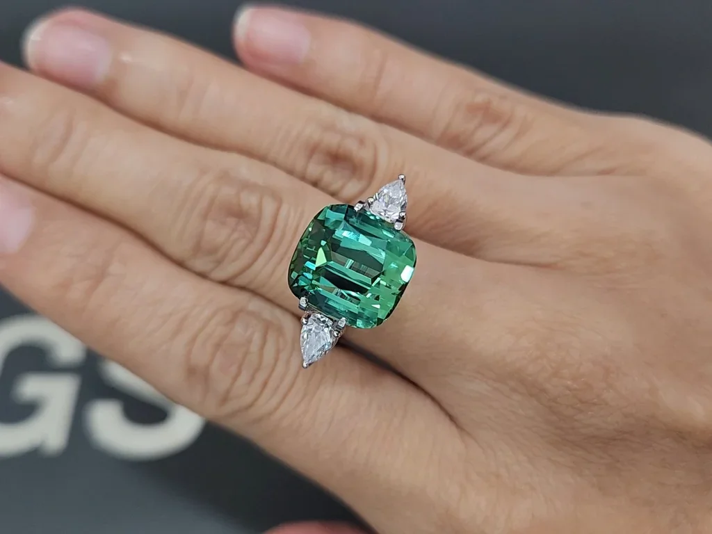 Large tourmaline Lagoon cushion cut 12.35 carats, Afghanistan  Image №5