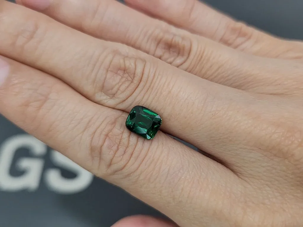 Tsavorite garnet Vivid Green cushion cut  2.58 carats, Tanzania  Image №2