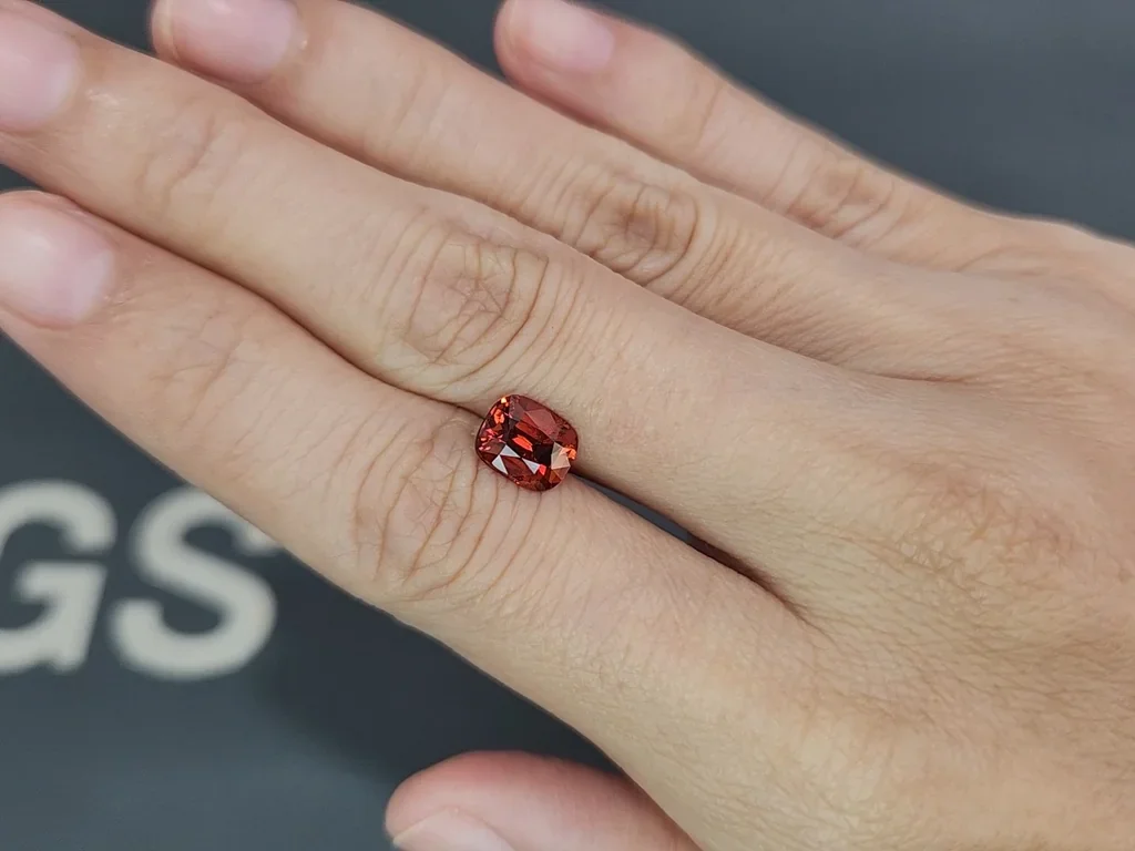 Spessartine Vivid orange cushion cut 2.23 carats, Africa Image №2