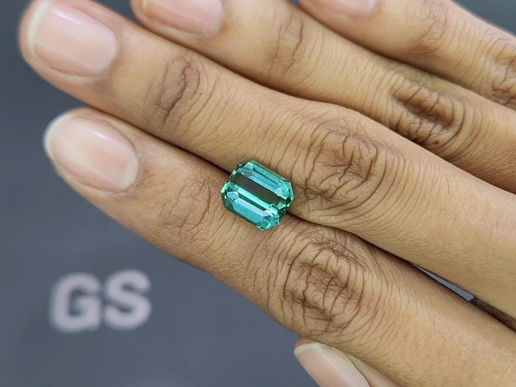 Vibrant Lagoon Tourmaline in octagon cut 4.60 carats, Afghanistan Image №2