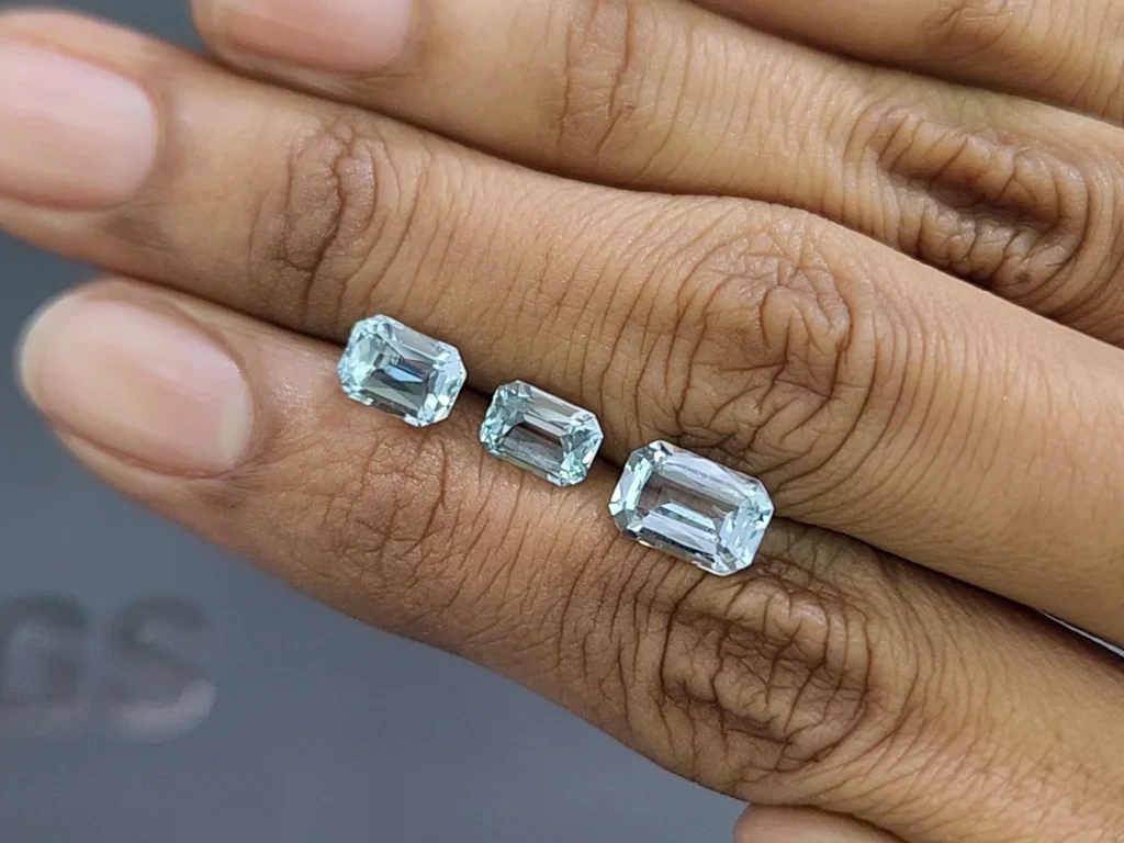 Set of aquamarines octagon cut 3.54 carats, Madagascar Image №2