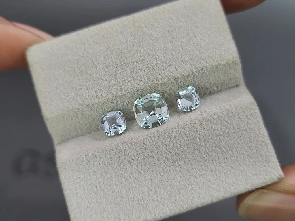 Set of aquamarines cushion cut 1.77 carats, Madagascar Image №5