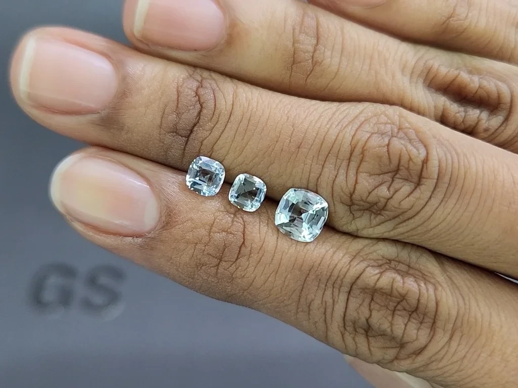 Set of aquamarines cushion cut 1.77 carats, Madagascar Image №2
