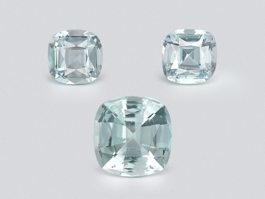 Set of aquamarines cushion cut 1.77 carats, Madagascar Image №1