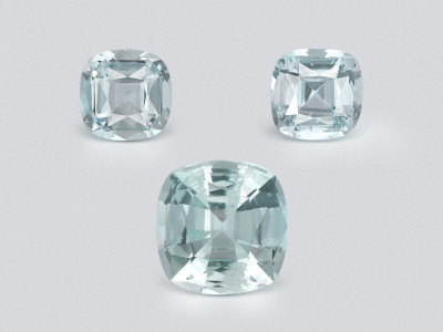 Set of aquamarines cushion cut 1.77 carats, Madagascar photo