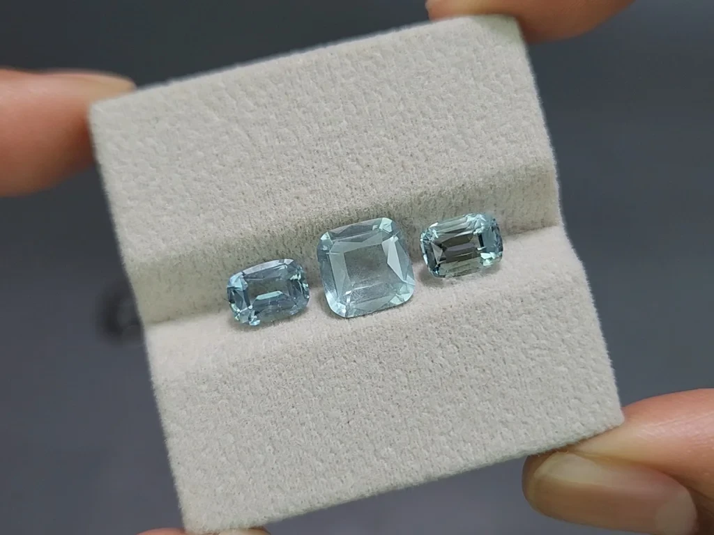 Set of aquamarines cushion cut 4.39 carats, Madagascar Image №5