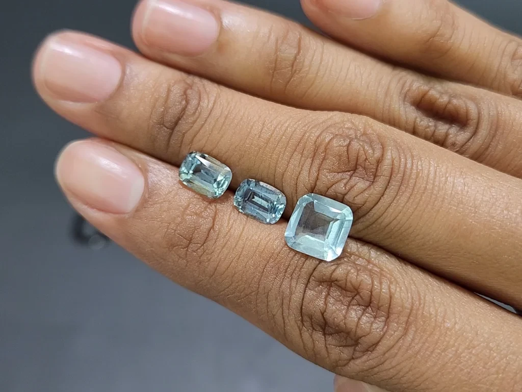 Set of aquamarines cushion cut 4.39 carats, Madagascar Image №2