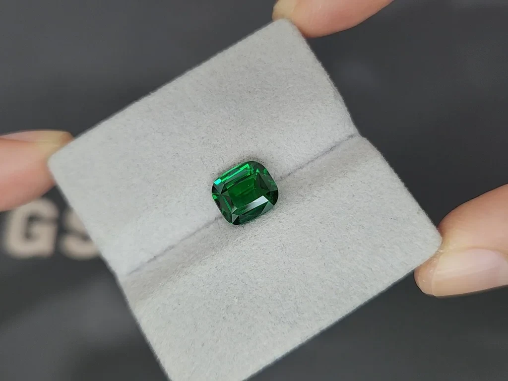 Garnet tsavorite Vivid Green cushion cut 3.03 carats, Africa Image №4
