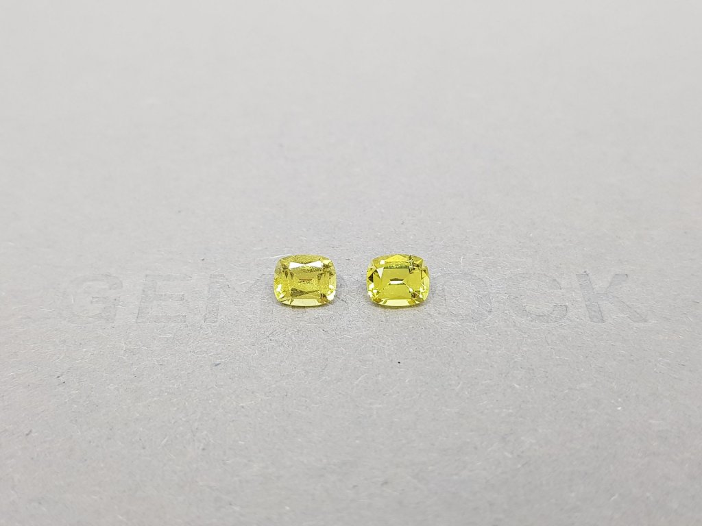 Pair of unheated lemon yellow sapphires 1.29 ct, Madagascar Image №1