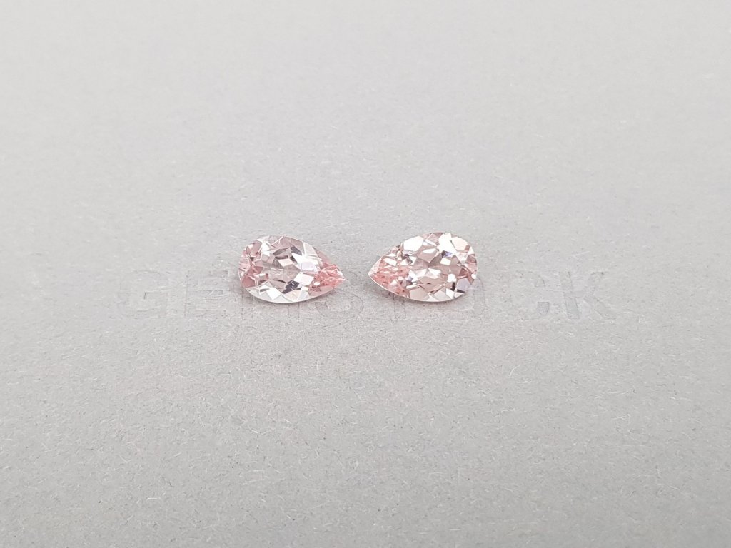 Set of pink morganites in pear cut 3.69 ct, Africa Image №1