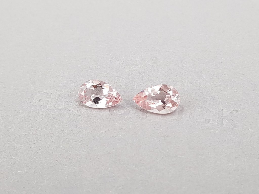 Set of pink morganites in pear cut 3.69 ct, Africa Image №3