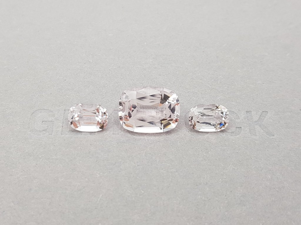 Set of cushion cut morganites 7.15 ct, Africa Image №2