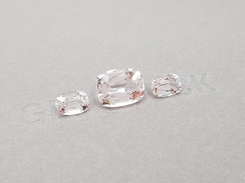 Set of cushion cut morganites 7.15 ct, Africa Image №3