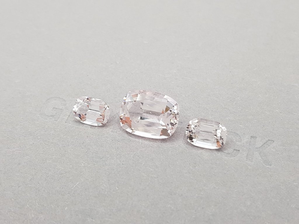 Set of cushion cut morganites 7.15 ct, Africa Image №4