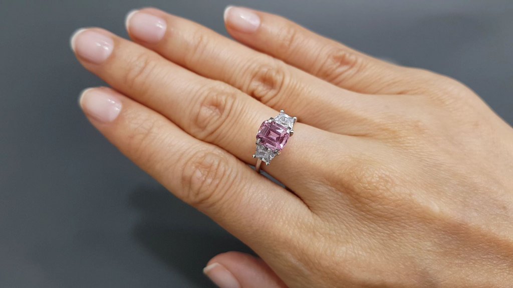 Pink spinel 1.56 carats in cushion cut, Tajikistan Image №4