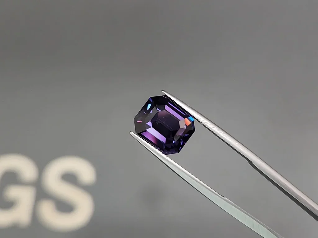 Deep violet spinel in asscher cut 6.56 carat Image №3