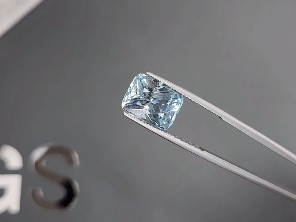 Light blue cushion-cut aquamarine 7.85 carats, Madagascar Image №3