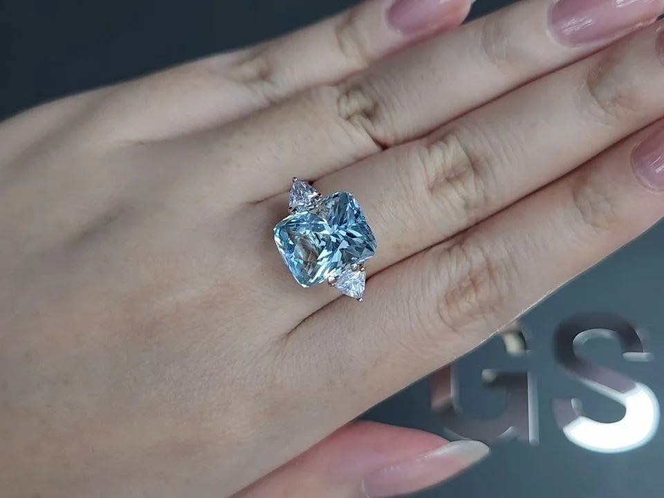 Light blue cushion-cut aquamarine 7.85 carats, Madagascar Image №5