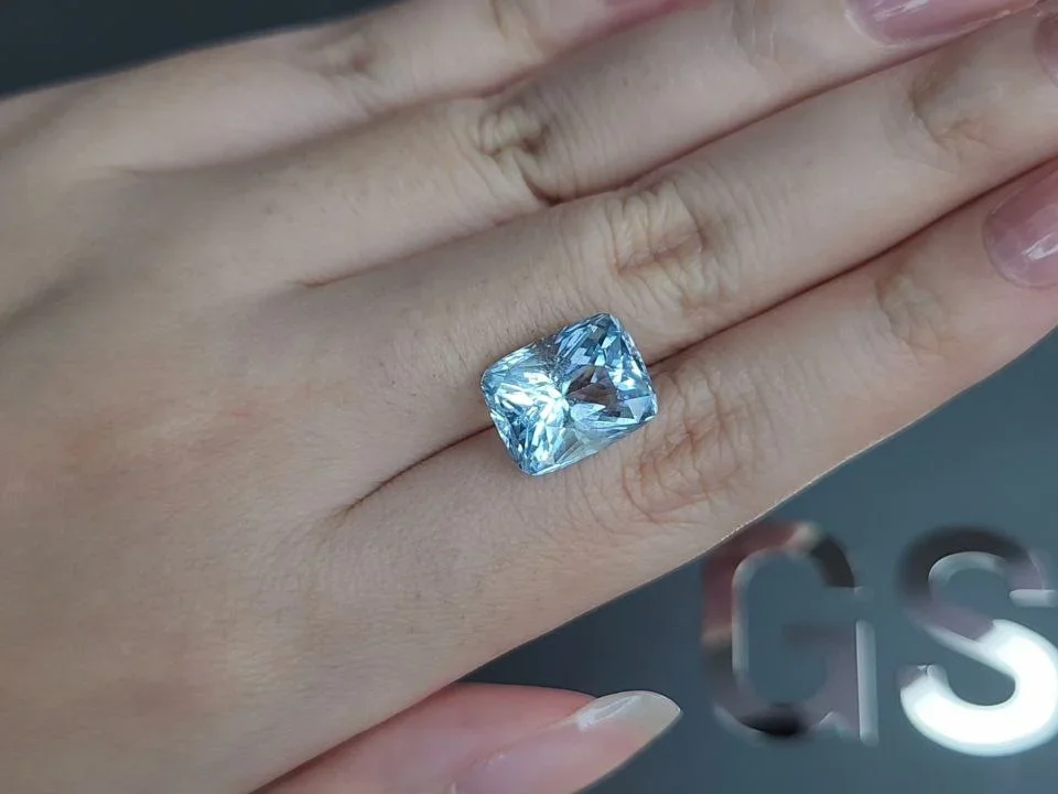 Light blue cushion-cut aquamarine 7.85 carats, Madagascar Image №2