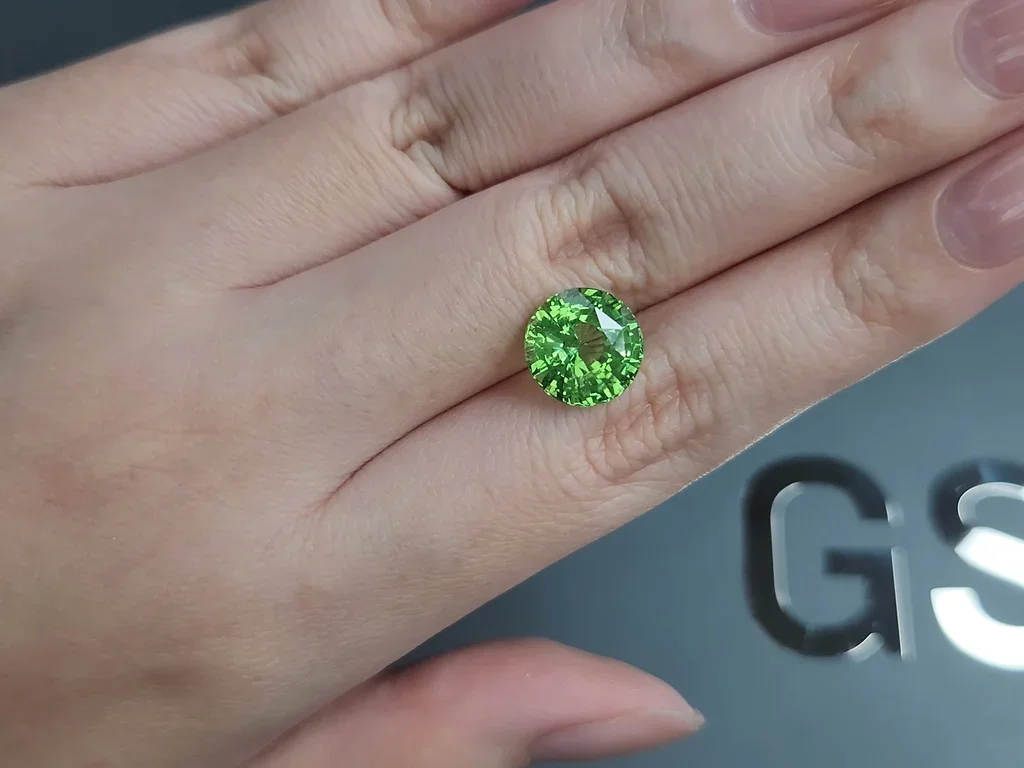 Garnet tsavorite round cut 5.48 carats, Tanzania Image №2