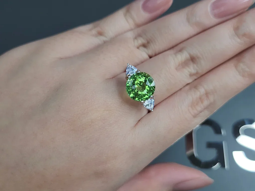 Garnet tsavorite round cut 5.48 carats, Tanzania Image №5