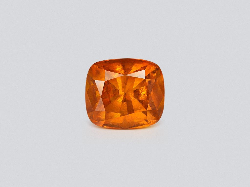 Vivid orange clinohumite in cushion-cut 4.59 carats, Afghanistan Image №1