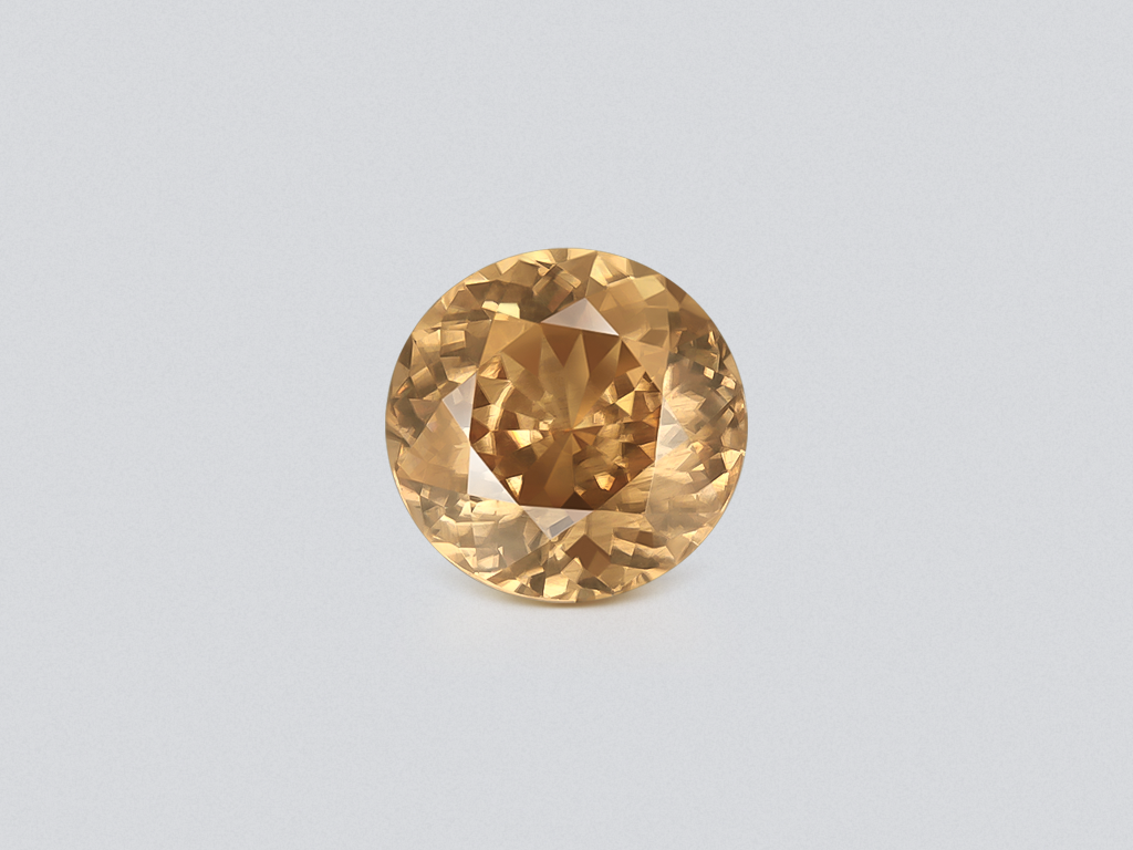 Brown zircon round cut 10.24 carats, Tanzania Image №1