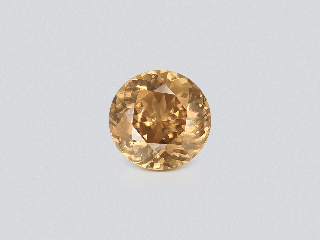 Brown zircon round cut 10.24 carats, Tanzania Image №1