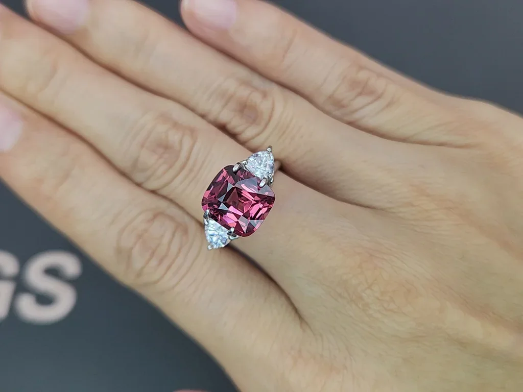 Purple garnet  cushion cut 4.95 carats, Africa Image №5