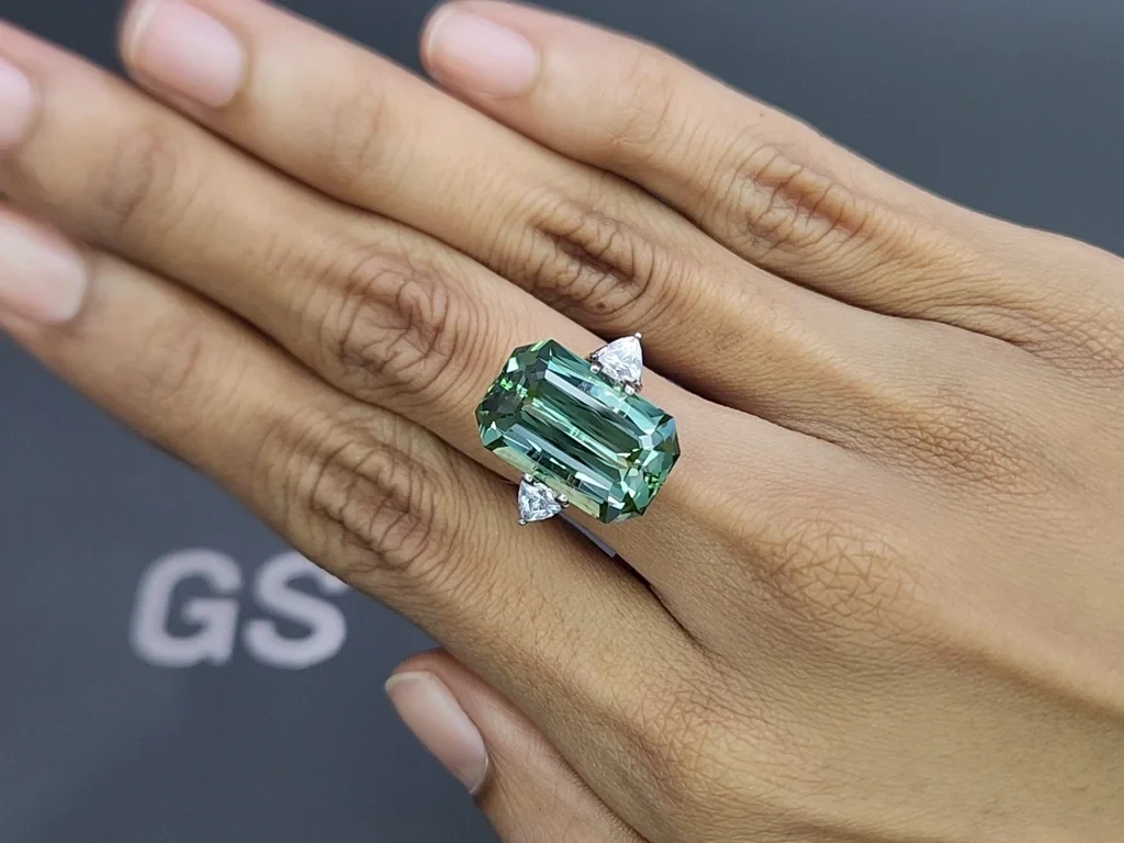 Mint tourmaline octagon cut 13.54 carats, Africa Image №3
