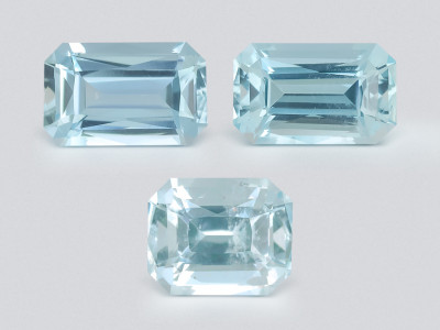 Set aquamarine octagon cut 3.29 carats, Madagascar photo