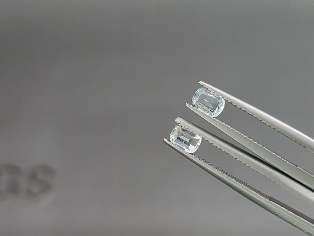 Set of aquamarines cushion cut 1.49 carats, Madagascar Image №4