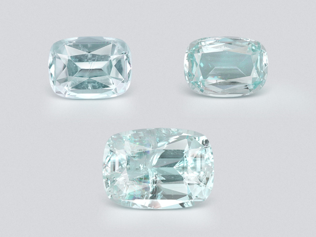 Set of aquamarines cushion cut 1.49 carats, Madagascar Image №1