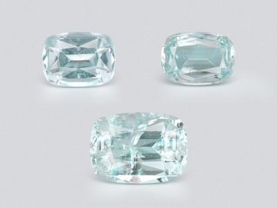 Set of aquamarines cushion cut 1.49 carats, Madagascar photo