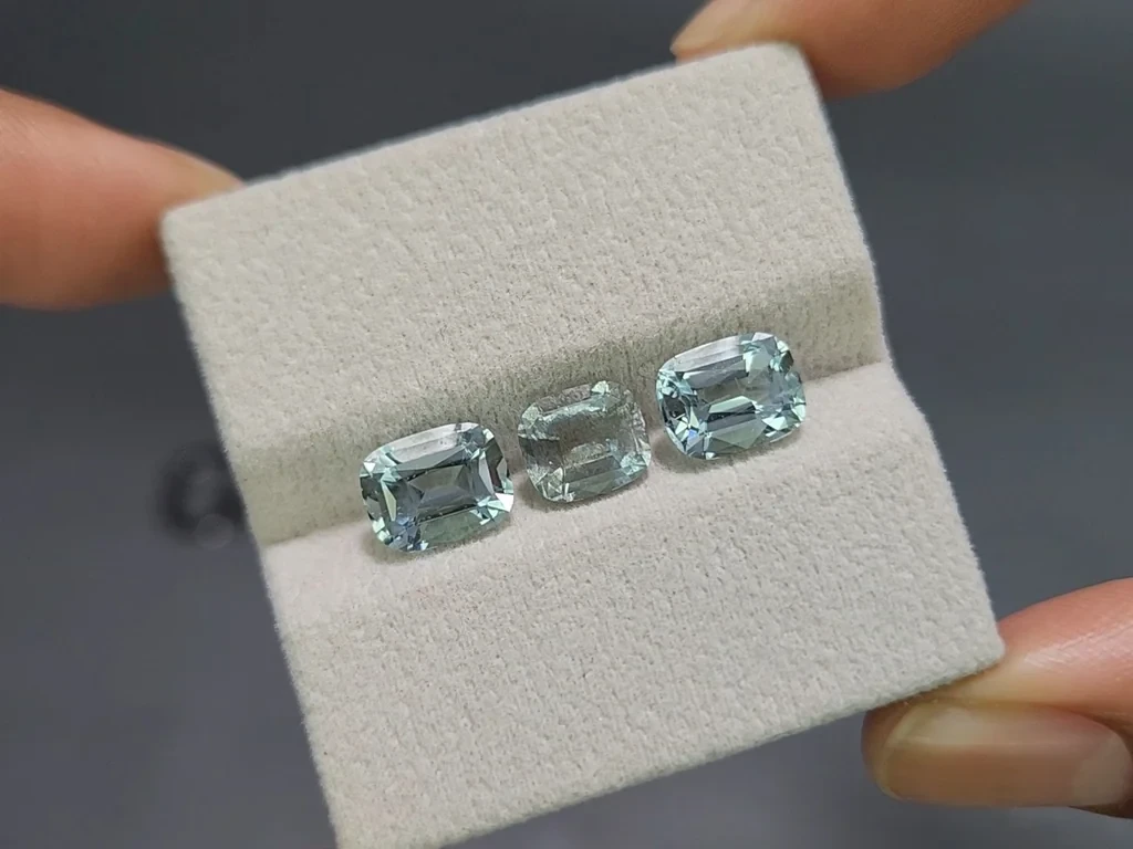 Set of aquamarines cushion cut 5.43 carats, Madagascar Image №5