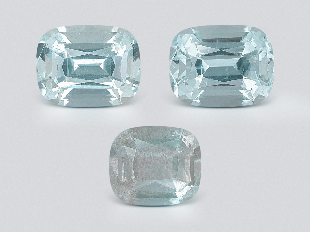 Set of aquamarines cushion cut 5.43 carats, Madagascar Image №1