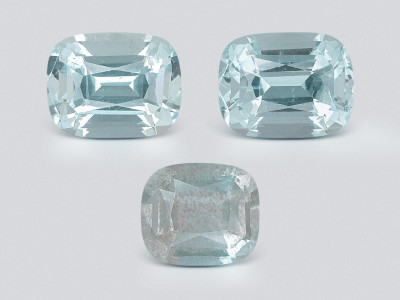 Set of aquamarines cushion cut 5.43 carats, Madagascar photo