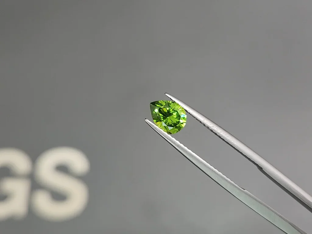 Russian demantoid pear cut 0.99 ct Image №3