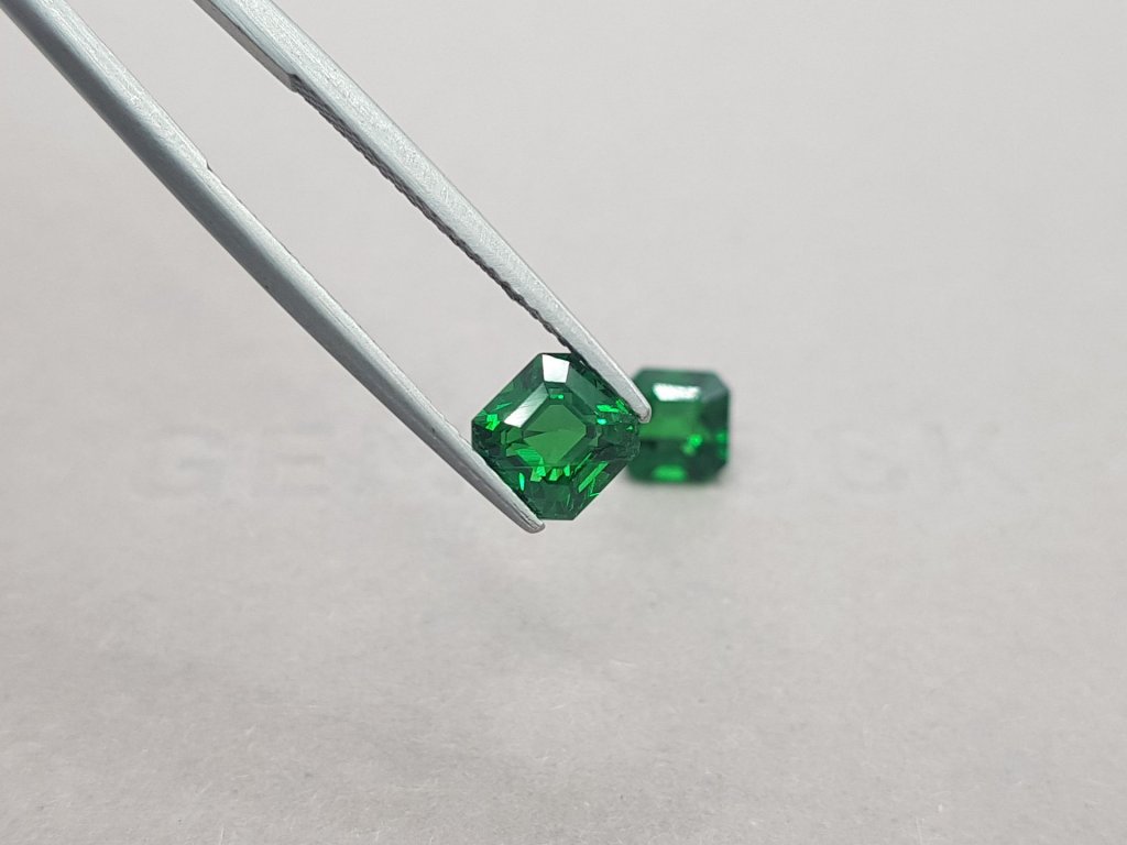 Pair of octagon cut tsavorite garnets 3.32 ct Image №4