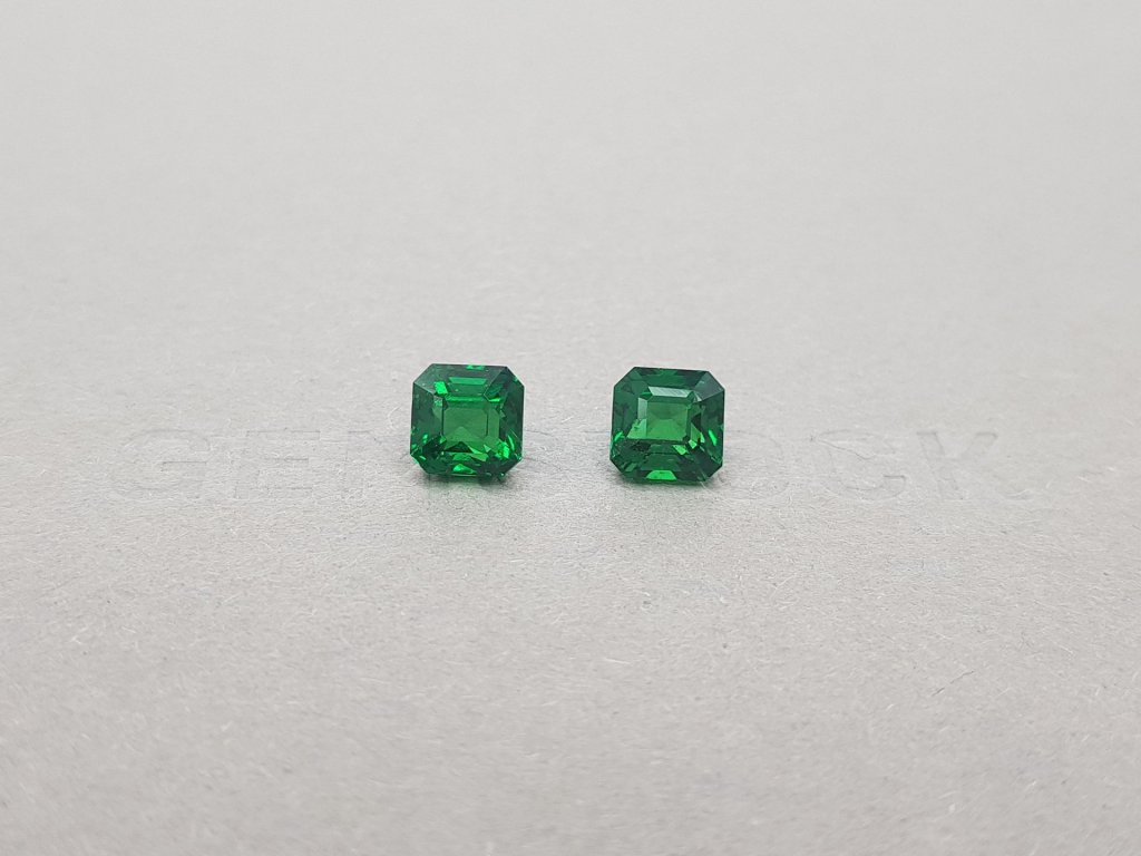 Pair of octagon cut tsavorite garnets 3.32 ct Image №1