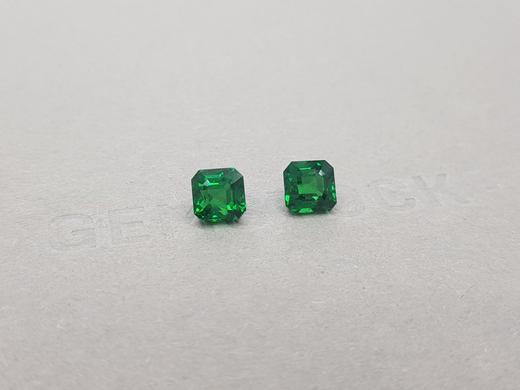 Pair of octagon cut tsavorite garnets 3.32 ct Image №2