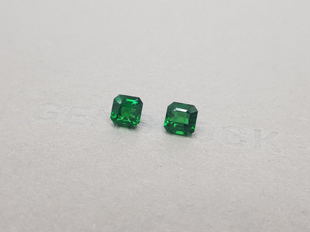 Pair of octagon cut tsavorite garnets 3.32 ct Image №3