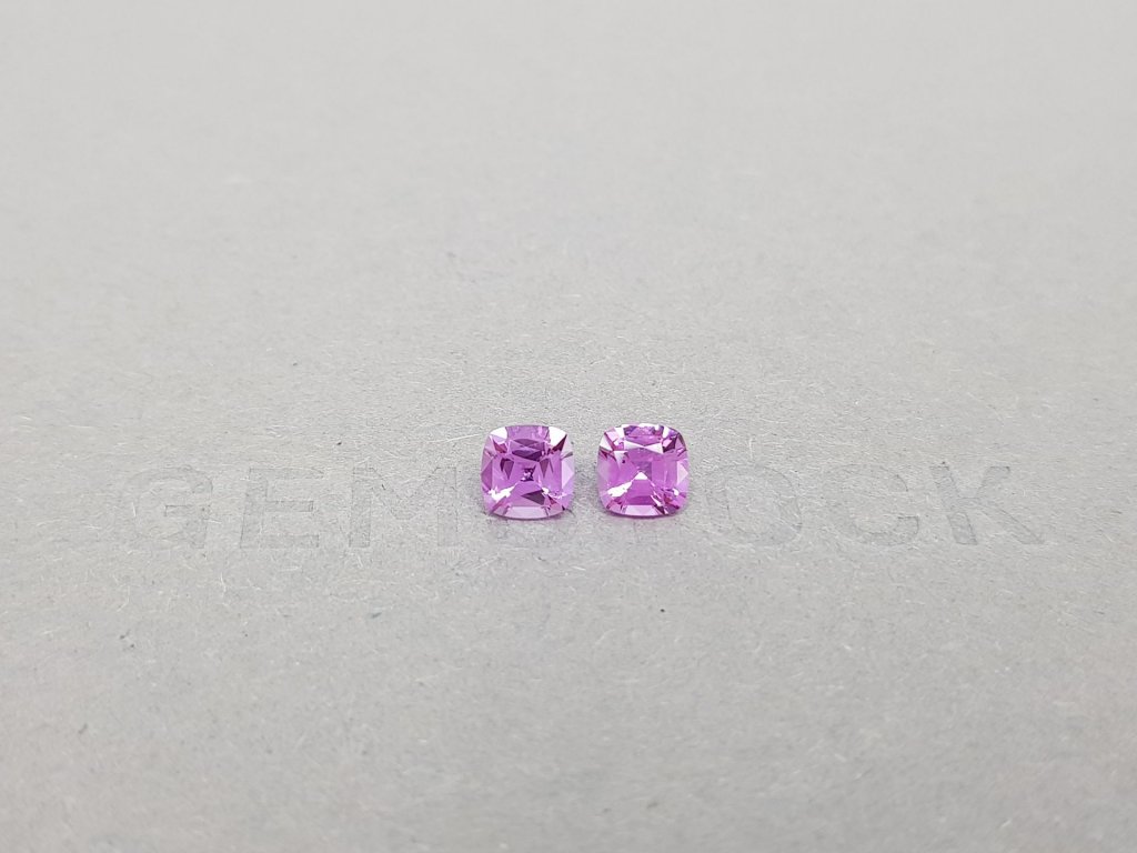 Pair of unheated cushion cut purple sapphires 1.38 ct Image №1