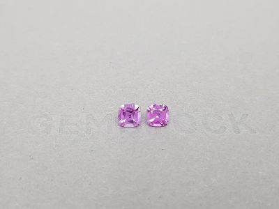 Pair of unheated cushion cut purple sapphires 1.38 ct photo