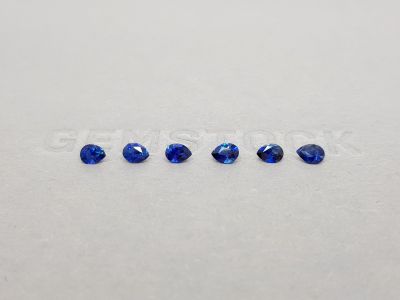 Lot of pear cut blue sapphires 1.04 ct, Sri Lanka photo
