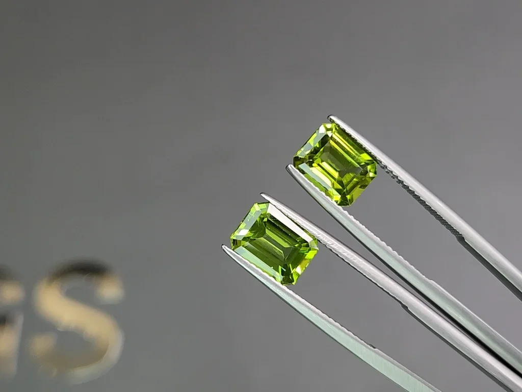 Pair of peridots from Burma in octagon cut 4.69 carats Image №3
