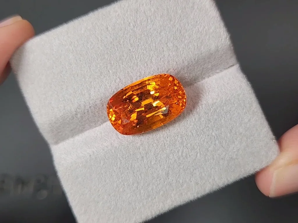 Fanta color spessartine garnet in cushion cut 11.24 Carats Image №4