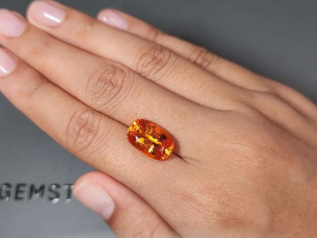 Fanta color spessartine garnet in cushion cut 11.24 Carats Image №2