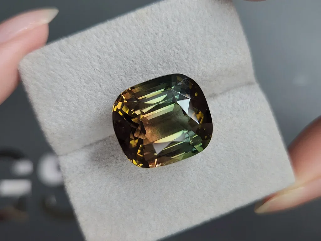 Bi-color tourmaline in cushion cut 24.95 carats, Mozambique  Image №4